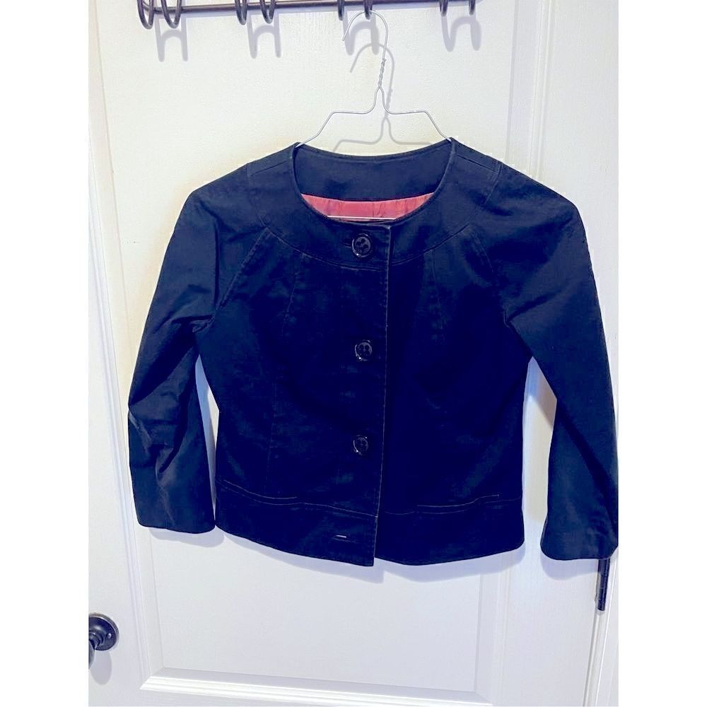 Isabel & Nina black jacket with buttons and pink lining size 6